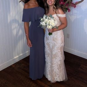 Asos off the shoulder long dress